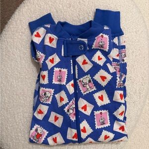 Peanuts Blue Baby Onesie with Snoopy Design